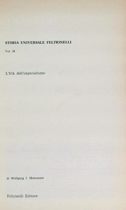 L' eta' dell'imperialismo - Wolfgang J. Mommsen - copertina