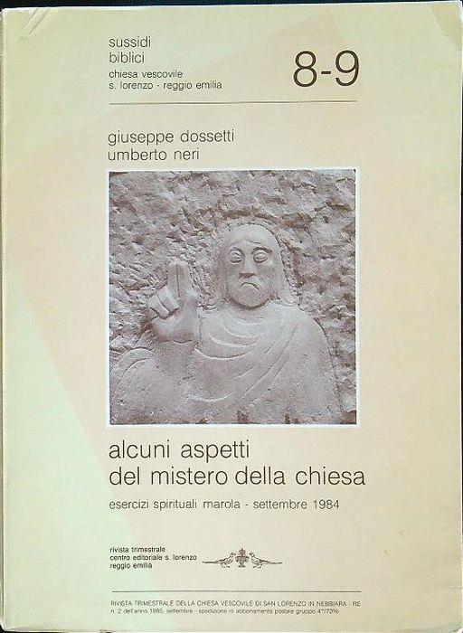 Alcuni aspetti del mistero della chiesa - Giuseppe Dossetti - copertina