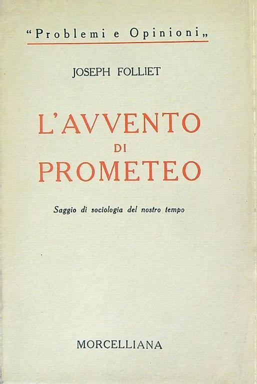 L' avvento di Prometeo - Joseph Folliet - copertina
