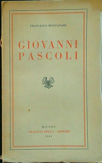 Giovanni Pascoli - Francesco Montanari - copertina