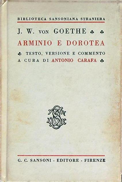 Arminio e Dorotea - J.W. Goethe - copertina