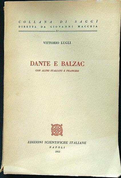 Dante e Balzac - Vittorio Lugli - copertina
