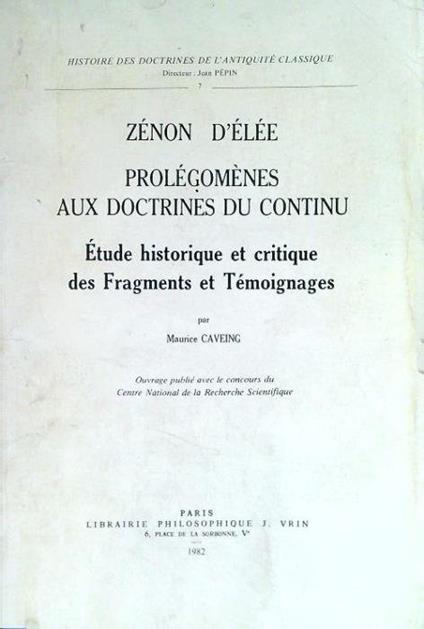 Prolégomènes aux doctrines du continu - copertina