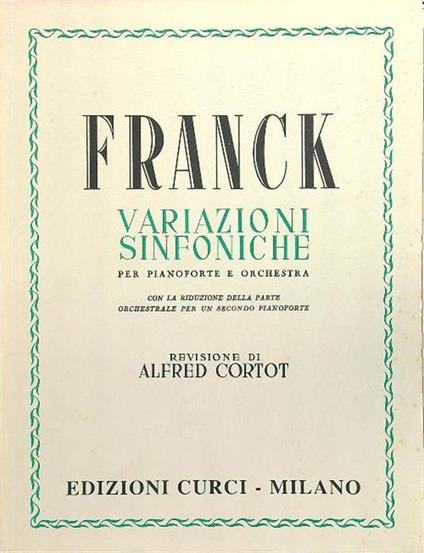 Franck - Variazioni sinfoniche - Alfred Cortot - copertina