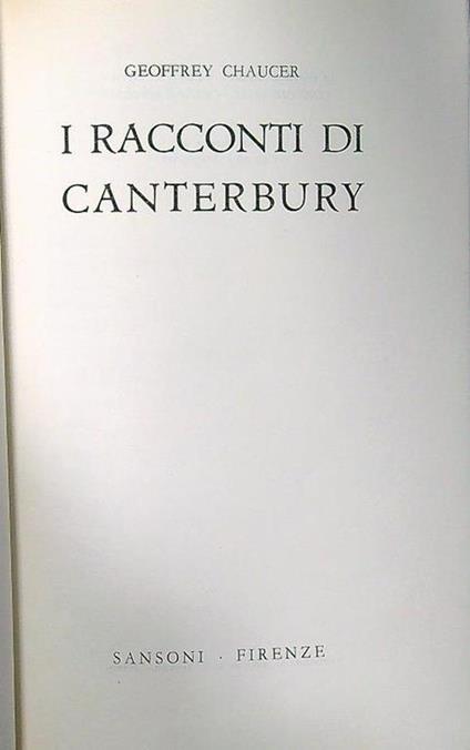 I racconti di Canterbury - Geoffrey Chaucer - copertina