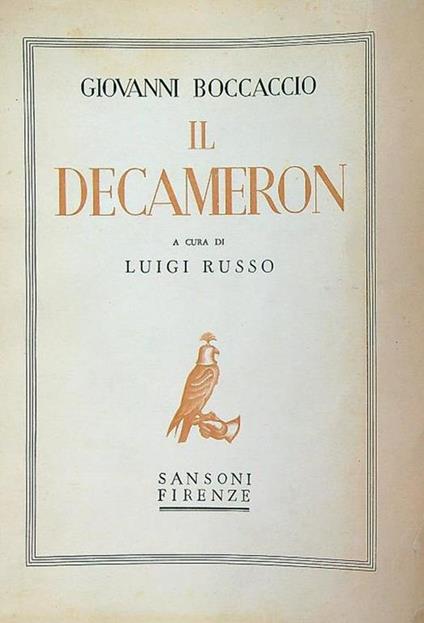 Il decameron - Giovanni Boccaccio - copertina