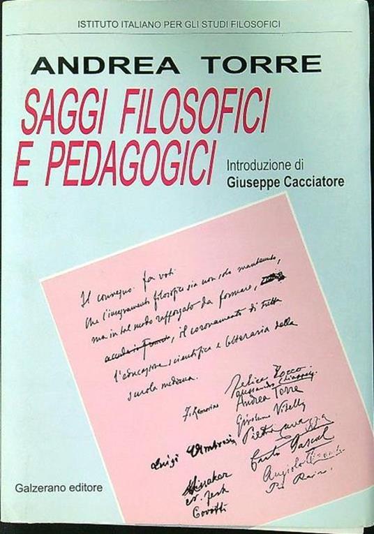 Saggi filosofici e pedagogici - Andrea Torre - copertina