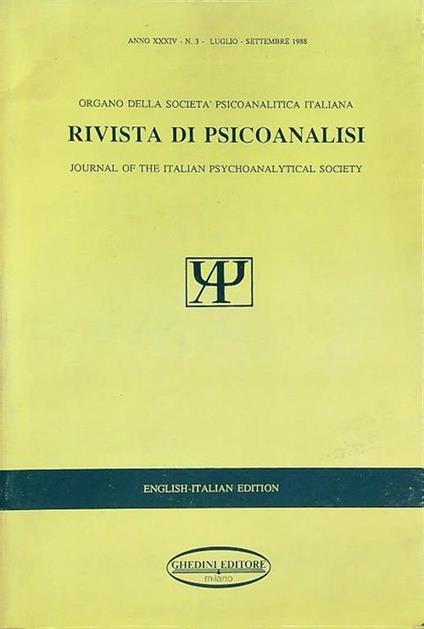 Rivista di psicoanalisi n. 3/luglio settembre 1988 - copertina