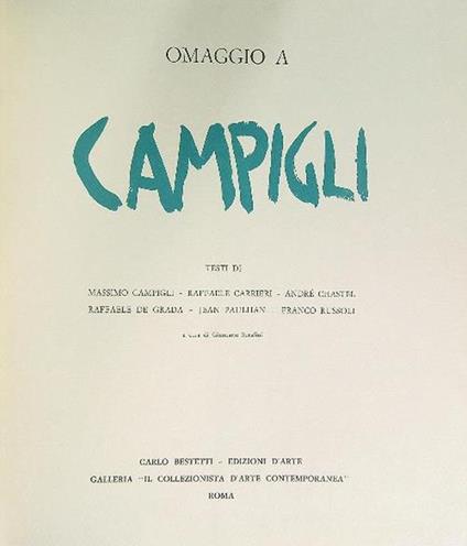 Omaggio a Campigli - Giancarlo Serafini - copertina