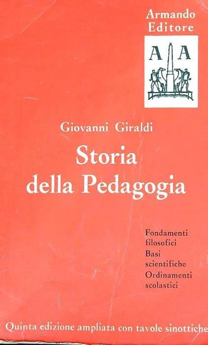 Storia della pedagogia - Giovanni Giraldi - copertina