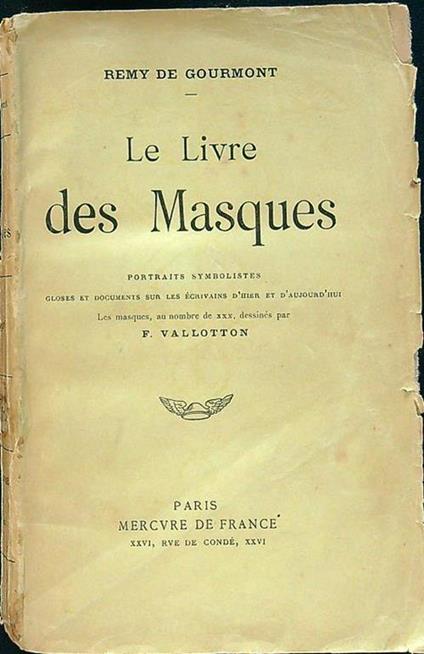 Le livre des masques - Rémy de Gourmont - copertina
