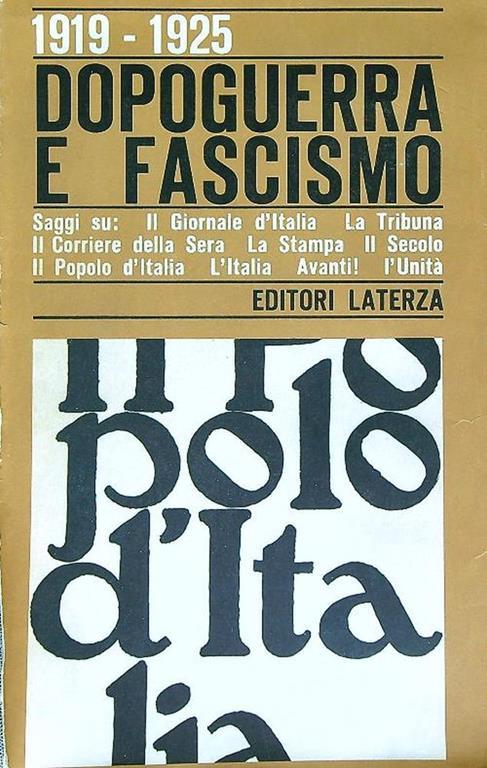 1919-1925 Dopoguerra e fascismo - copertina