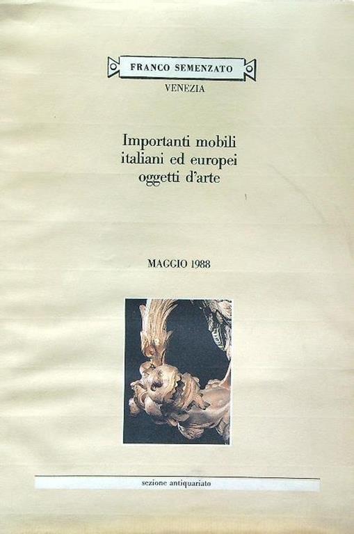 Importanti mobili italiani ed europei oggetti d'arte - copertina