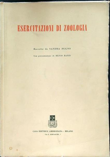 Esercitazioni di zoologia - Laura Pugno - copertina