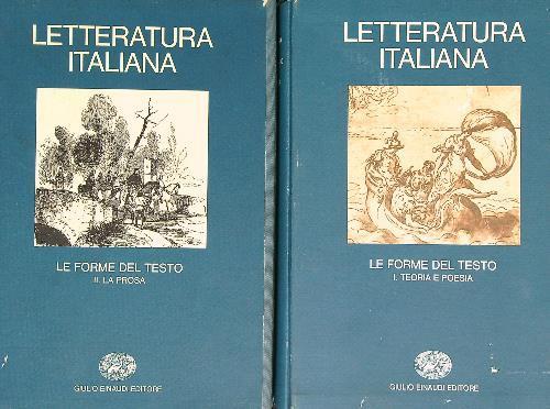 Letteratura Italiana Le forme del Testo Poesia Prosa 2 Tomi - copertina