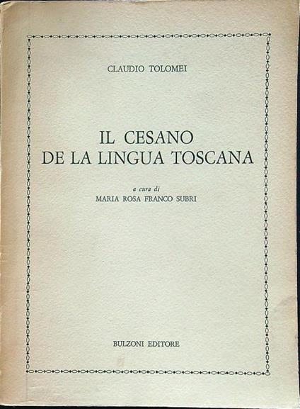 Il cesano de la lingua toscana - Claudio Tolomei - copertina