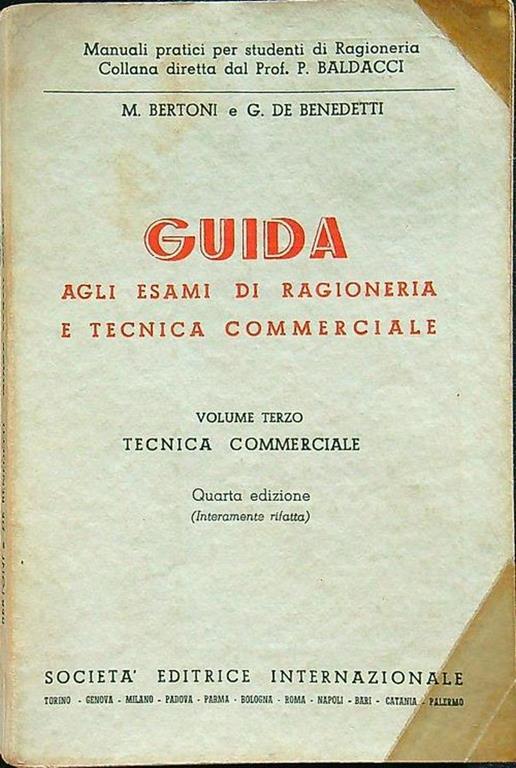 Guida agli esami di ragioneria e tecnica commerciale volume terzo - Giulio Bertoni - copertina