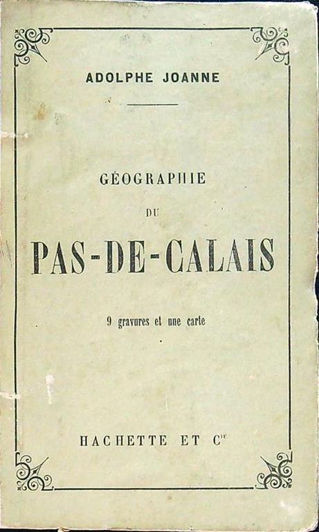 Geographie du Pas-de-Calais - Adolphe Joanne - copertina