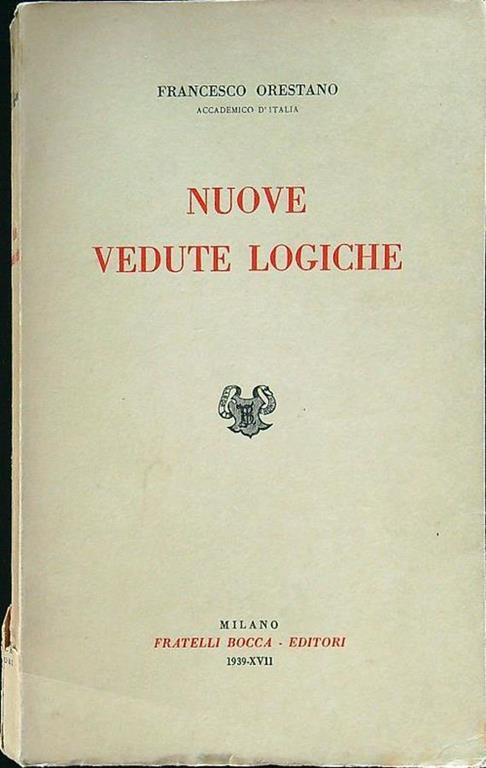 Nuove vedute logiche - Francesco Orestano - copertina