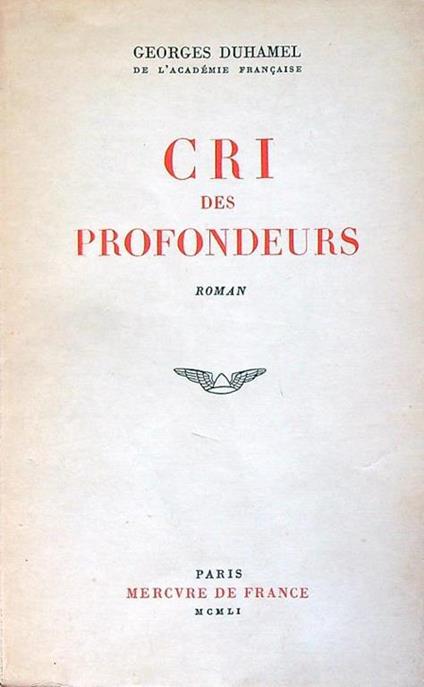 Cri des profondeurs - Georges Duhamel - copertina