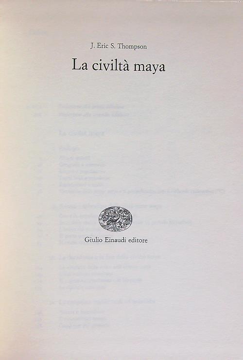 La civiltà Maya - Eric S. Thompson - copertina