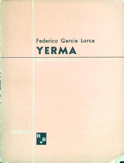 Yerma - Federico García Lorca - copertina