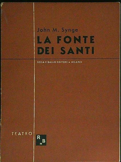 La fonte dei santi - John M. Synge - copertina