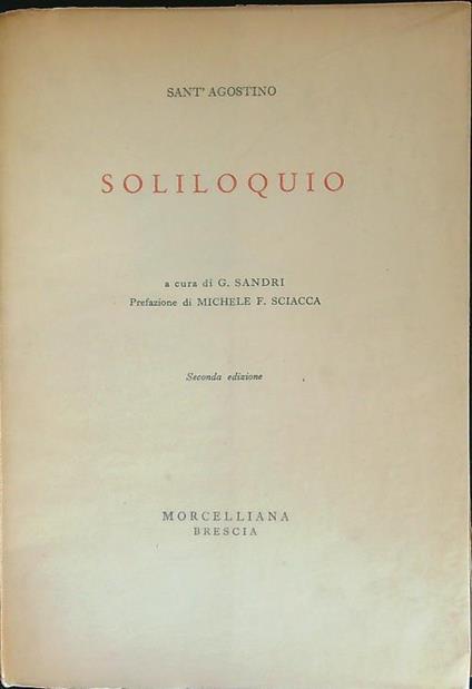 Soliloquio - Agostino (sant') - copertina