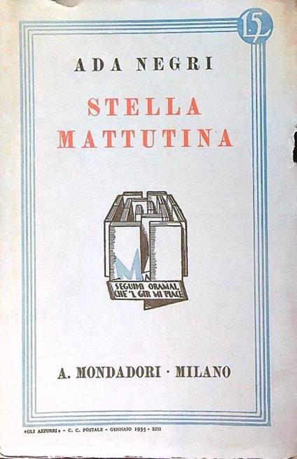 Stella mattutina - Ada Negri - copertina