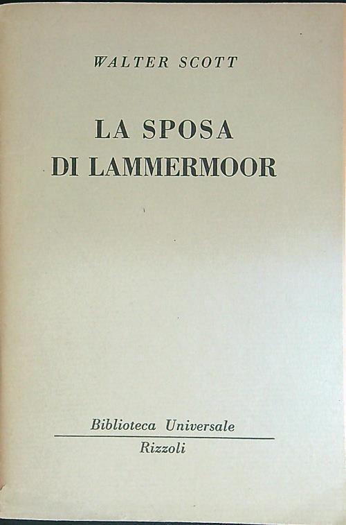 La  sposa di Lammermoor - Walter Scott - copertina