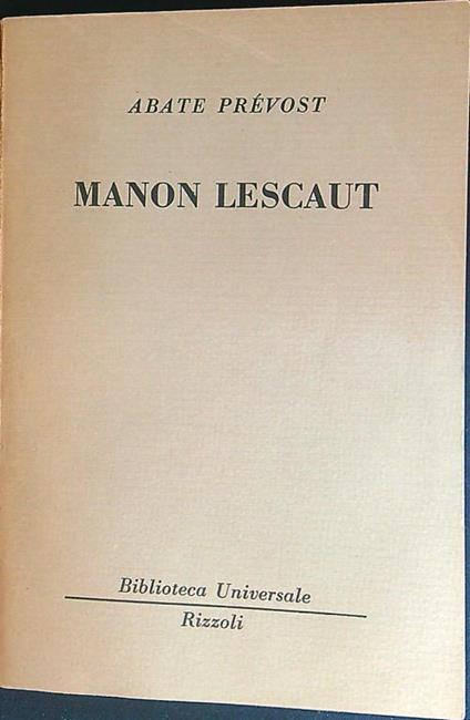 Manon Lescaut - Prevost Abate - copertina