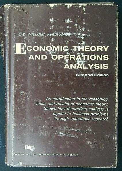 Economic Theory and Operations Analysis - William J. Baumol - copertina