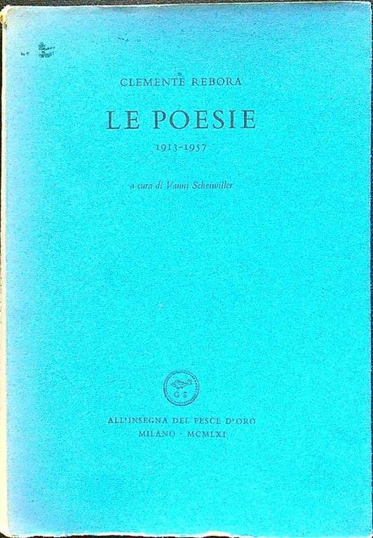 Le poesie 1913-1957 - Clemente Rebora - copertina