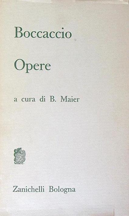 Opere - Giovanni Boccaccio - copertina