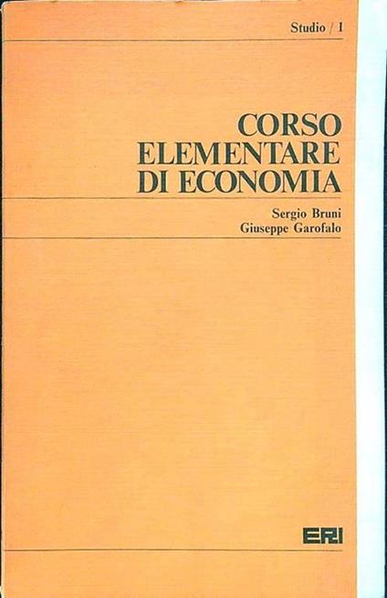 Corso elementare di economia - Angelo Cesare Bruni - copertina