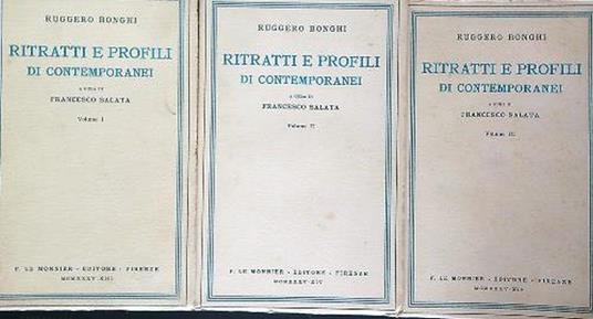 Ritratti e profili di contemporanei. 3vv - Ruggero Bonghi - copertina