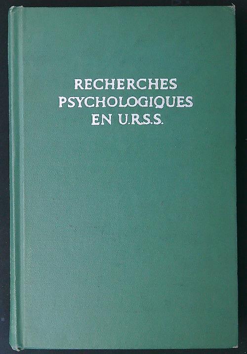 Recherches Psychologiques en U.R.S.S - copertina
