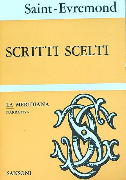 Scritti scelti - Charles de Saint-Évremond - copertina