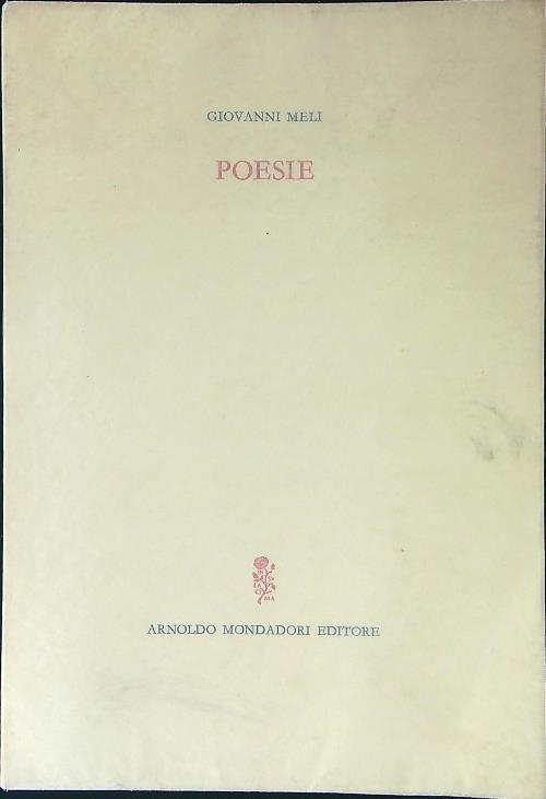 Poesie - Giovanni Meli - copertina