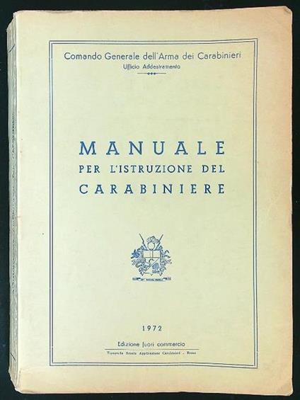 Manuale per l'istruzione del carabiniere - copertina