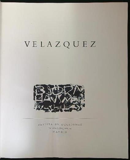 Velazquez - copertina