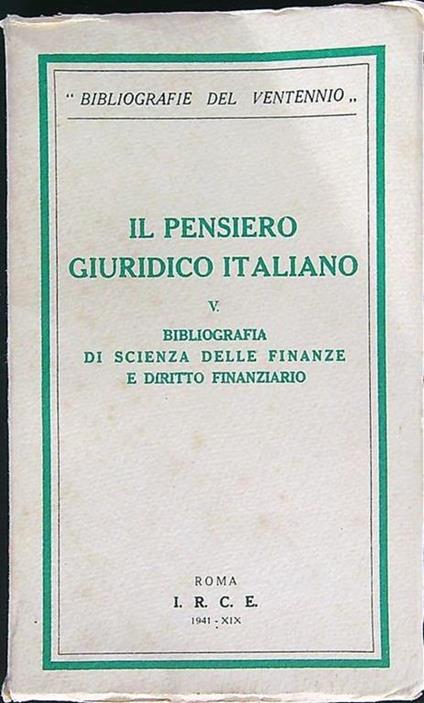 Il  pensiero giuridico italiano V - copertina