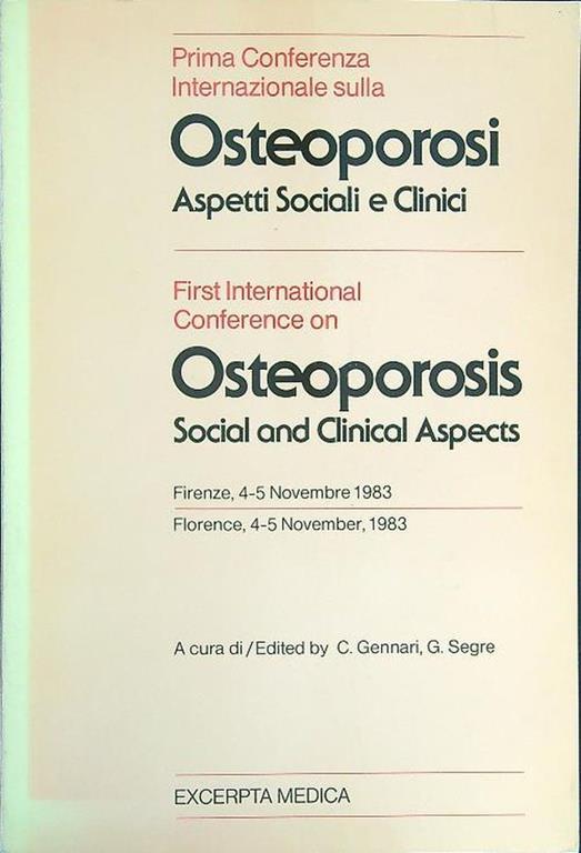 Prima conferenza internazionale sulla Osteoporosi - C. Gennari - copertina