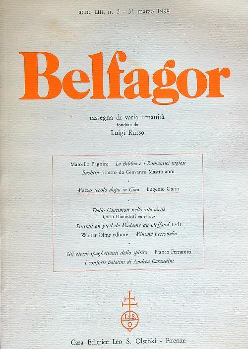 Belfagor 2/31 marzo 1998 - copertina