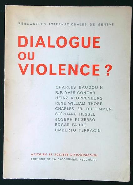 Dialogue ou violence? - copertina