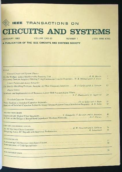 Ieee Circuits and Systems annata 1983 - copertina