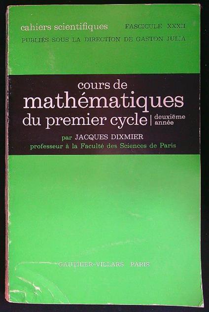Cours de mathematiques du premier cycle 2 - copertina