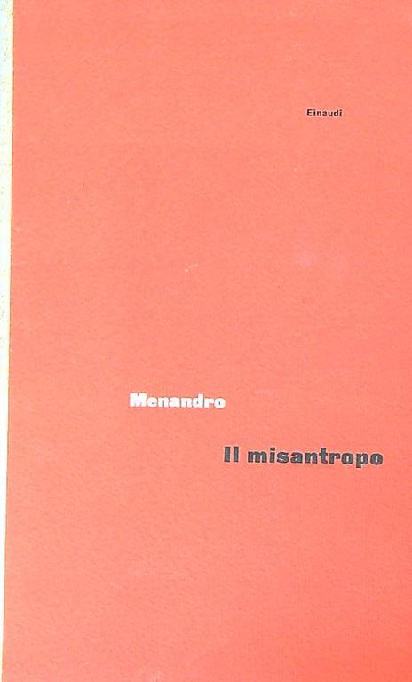 Il misantropo - Menandro - copertina