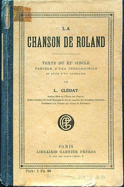 La chanson de Roland - copertina