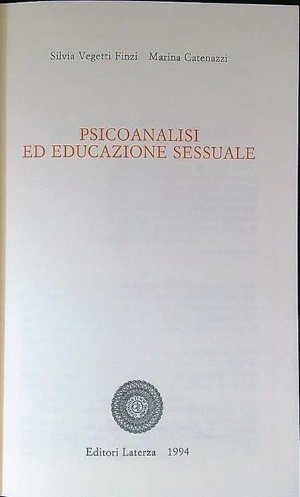 Psicoanalisi ed educazione sessuale - Silvia Vegetti Finzi - copertina